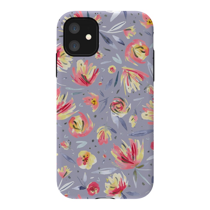 iPhone 11 StrongFit Festival Coral Peonies by Ninola Design