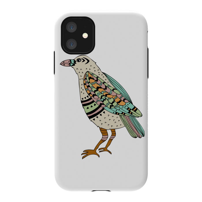 iPhone 11 StrongFit Playful Crow by Pom Graphic Design
