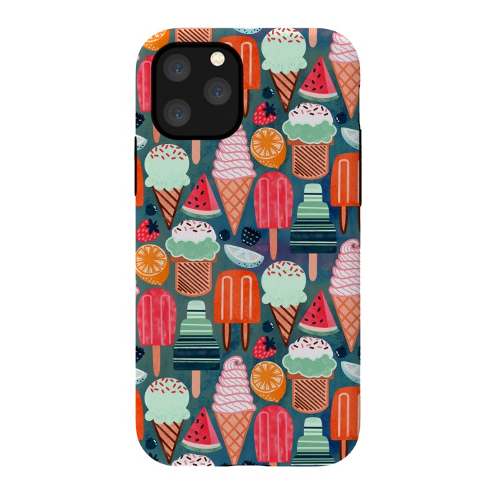 iPhone 11 Pro StrongFit Yum-Summer Ice Cream (Warm) by Tigatiga