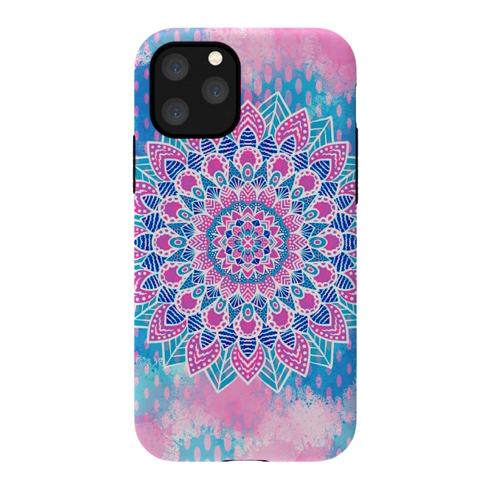 iPhone 11 Pro StrongFit Pink blue Mandala flower  by Jms