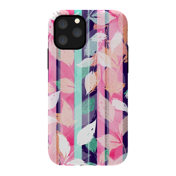 iPhone 11 Pro StrongFit Cute Violet foliage brush paint design  by InovArts