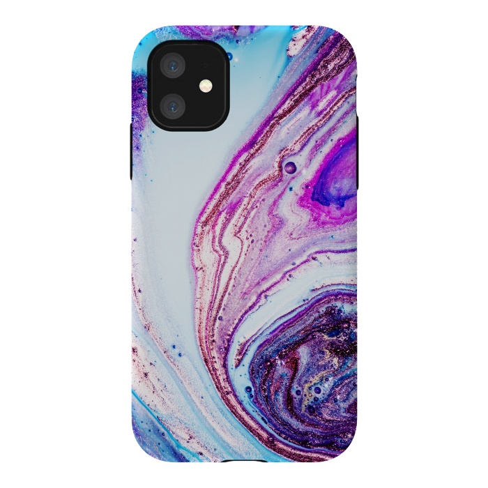 iPhone 11 StrongFit Watercolors In Blue And Purple  by ArtsCase