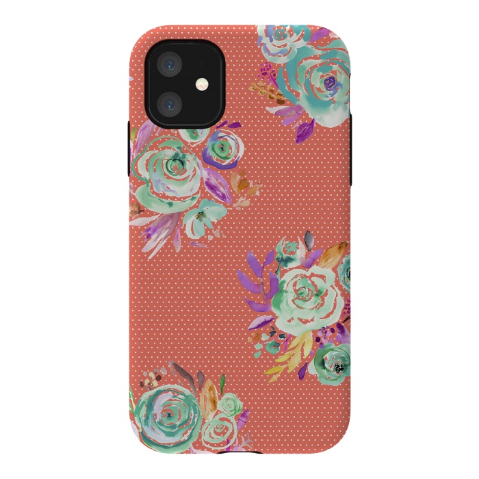 iPhone 11 StrongFit Red Sweet Roses Bouquet by Ninola Design