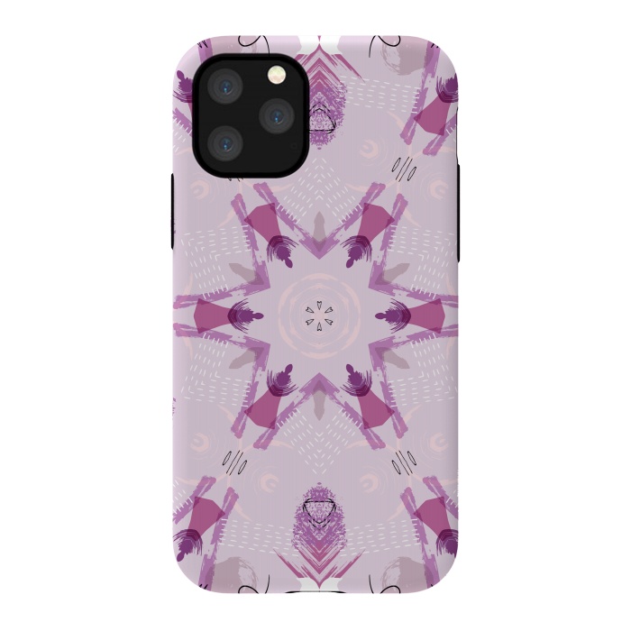 iPhone 11 Pro StrongFit Purple Kaleidoscope Mandala by Creativeaxle