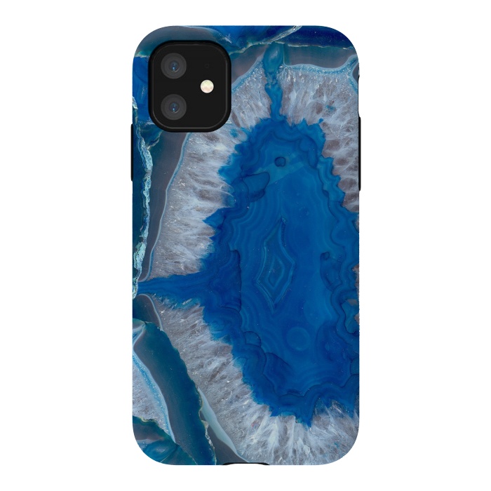 iPhone 11 StrongFit Blue Gemstone Geode by Andrea Haase