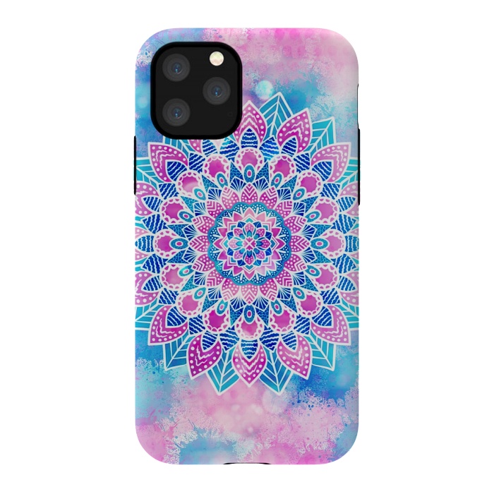 iPhone 11 Pro StrongFit Pink blue flower mandala by Jms