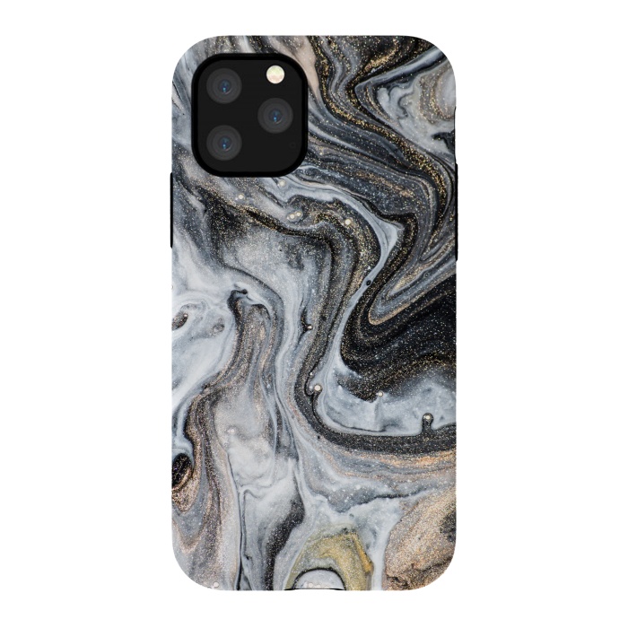 iPhone 11 Pro StrongFit Black and Gold Marble by ArtsCase