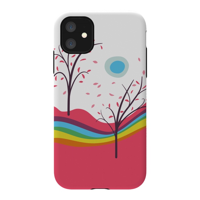 iPhone 11 StrongFit Dreamscape - Pink Autumn On Alien Planet by Boriana Giormova