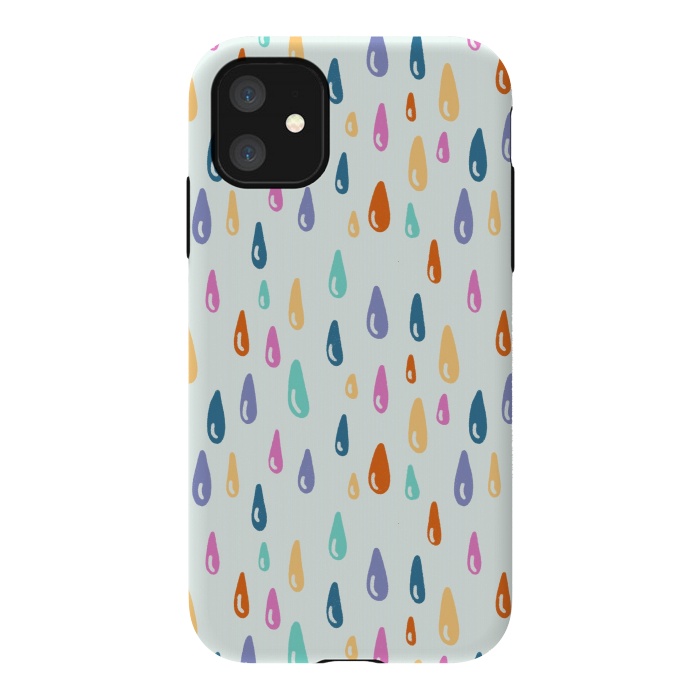 iPhone 11 StrongFit Rainbow Raindrops by Melissa Pedersen