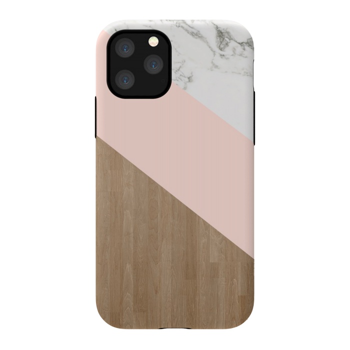 iPhone 11 Pro StrongFit Wood PinK Marble by ''CVogiatzi.