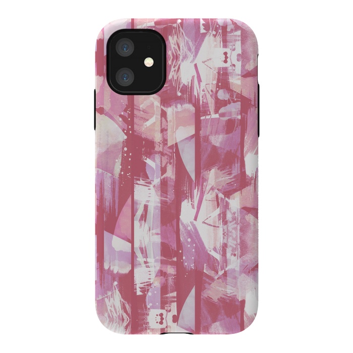 iPhone 11 StrongFit Pastel watercolor brushed stripes by Oana 