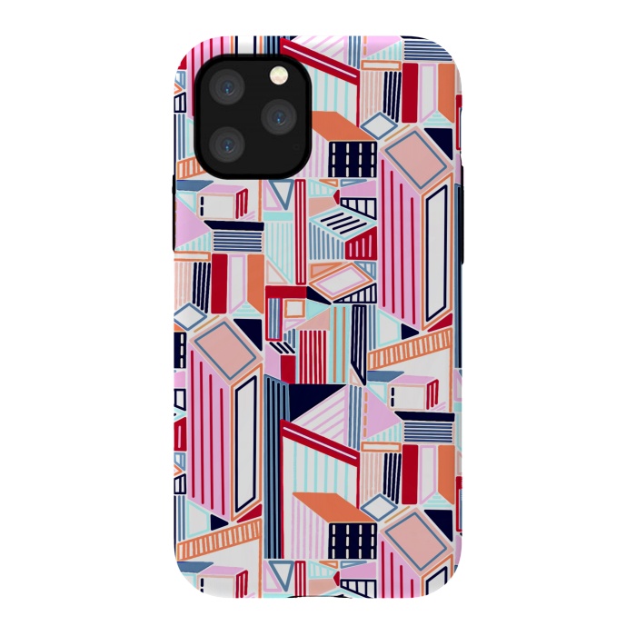 iPhone 11 Pro StrongFit Abstract Minimalism City (Peachy Pastel & Red)  by Tigatiga