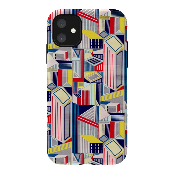 iPhone 11 StrongFit Abstract Minimalism City (Textured & Bright)  by Tigatiga