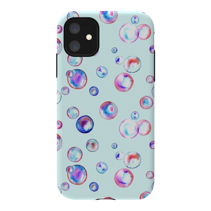 iPhone 11 StrongFit Watercolour bubbles by Melissa Pedersen