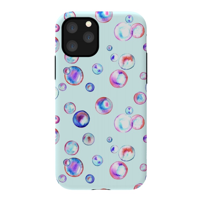 iPhone 11 Pro StrongFit Watercolour bubbles by Melissa Pedersen