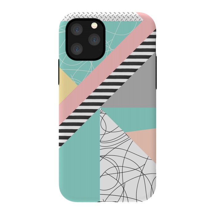 iPhone 11 Pro StrongFit Modern mint geometric abstract minimal design by InovArts