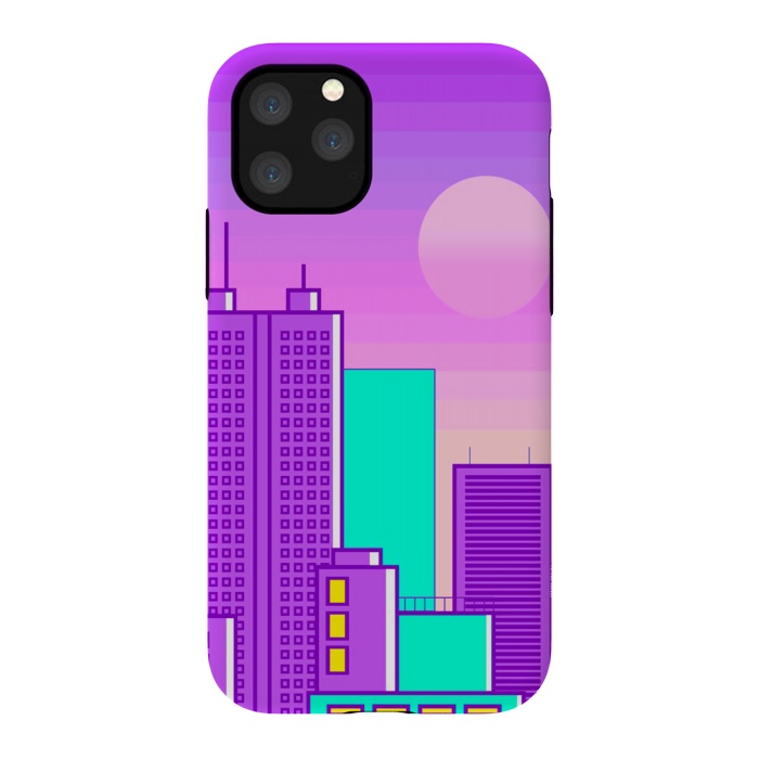 iPhone 11 Pro StrongFit purple sunset in the city by haroulita