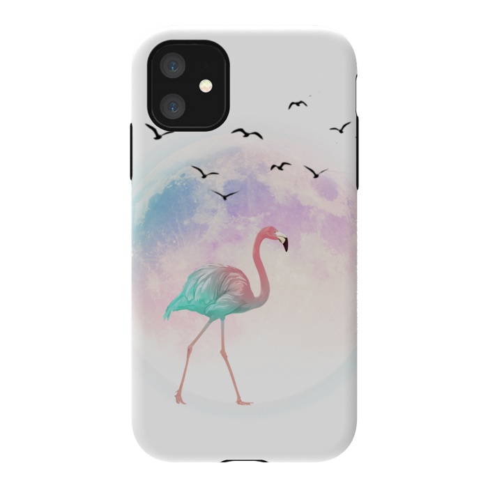 iPhone 11 StrongFit flamingo in the pink moon by haroulita