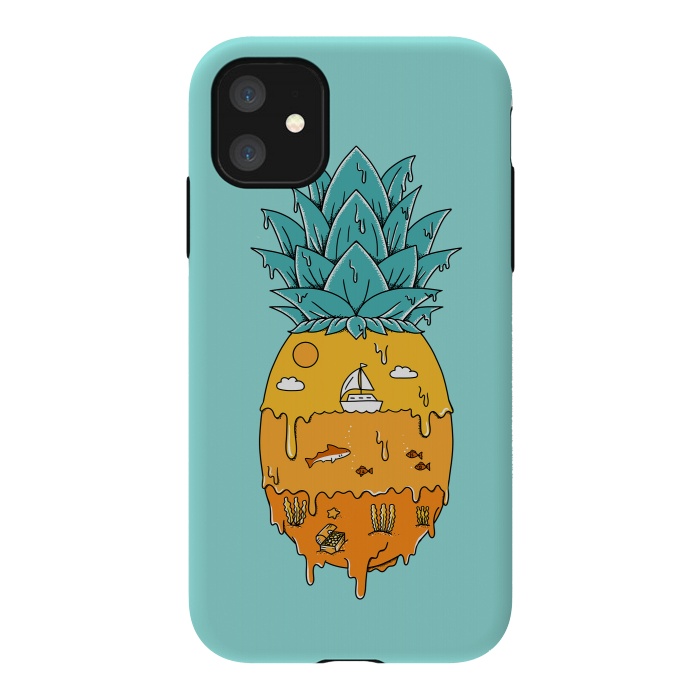 iPhone 11 StrongFit Pineapple Landscape green by Coffee Man