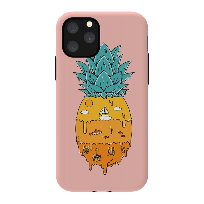 iPhone 11 Pro StrongFit Pineapple Landscape pink by Coffee Man