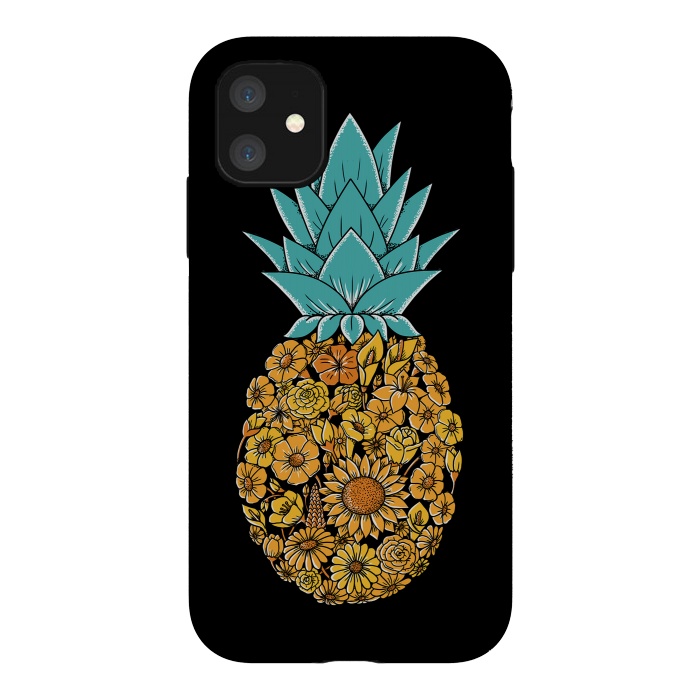 iPhone 11 StrongFit Pineapple Floral by Coffee Man