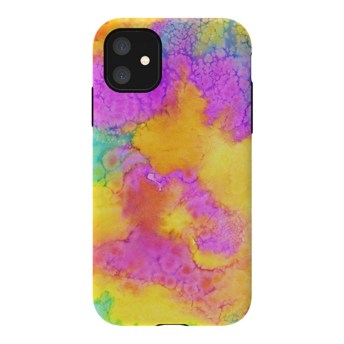 iPhone 11 StrongFit watercolor abstract rainbow by haroulita