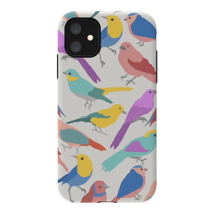 iPhone 11 StrongFit colroful birds by haroulita