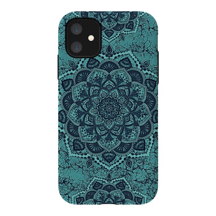 iPhone 11 StrongFit Mandala flower marble by Jms