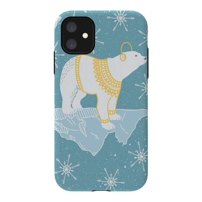 iPhone 11 StrongFit white bear by haroulita