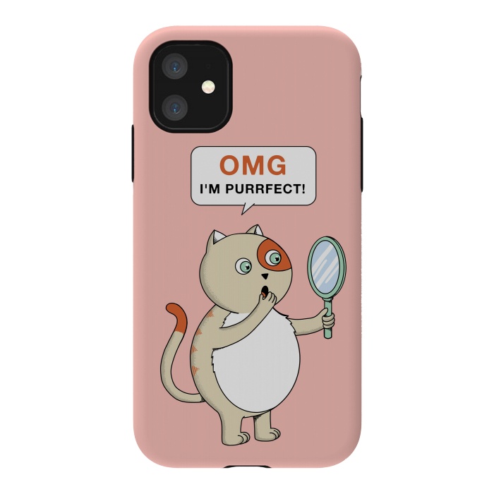 iPhone 11 StrongFit Cat Perfect Pink by Coffee Man