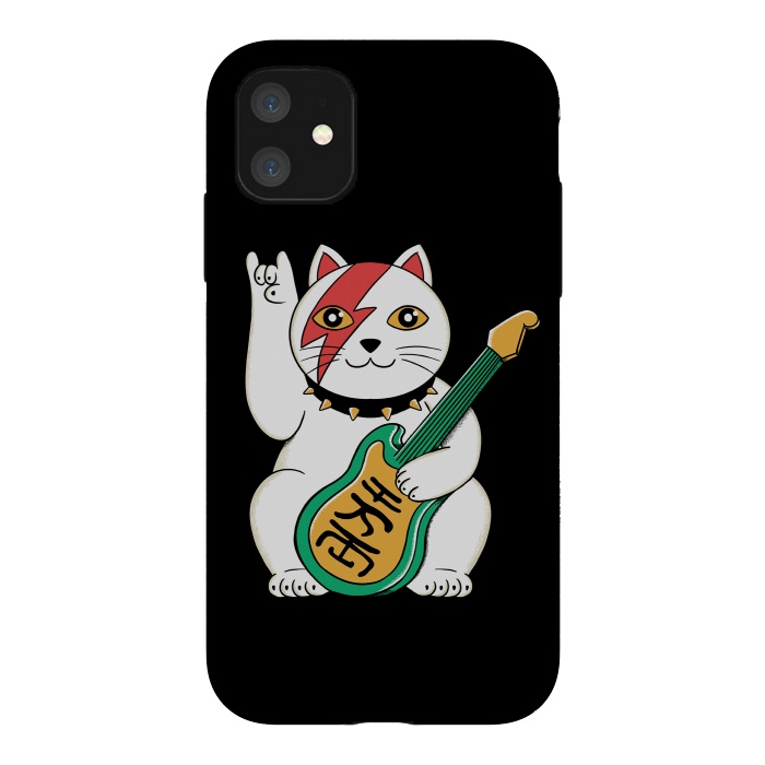 iPhone 11 StrongFit Lucky Cat Black by Coffee Man