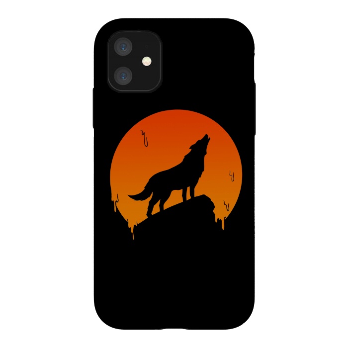 iPhone 11 StrongFit Wolf and Moon by Coffee Man