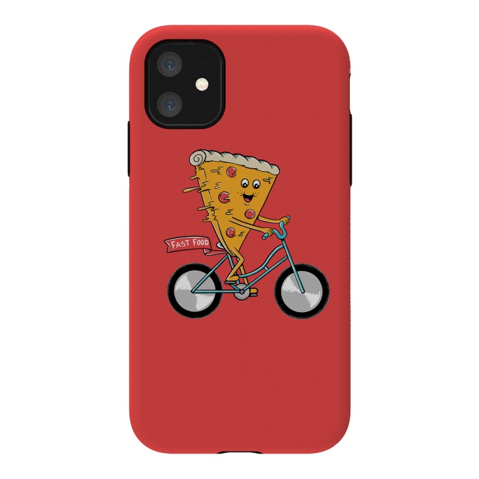 iPhone 11 StrongFit Pizza Fast Food Red by Coffee Man