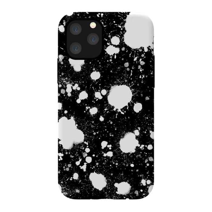 iPhone 11 Pro StrongFit Black and white paint splatter  by Melissa Pedersen