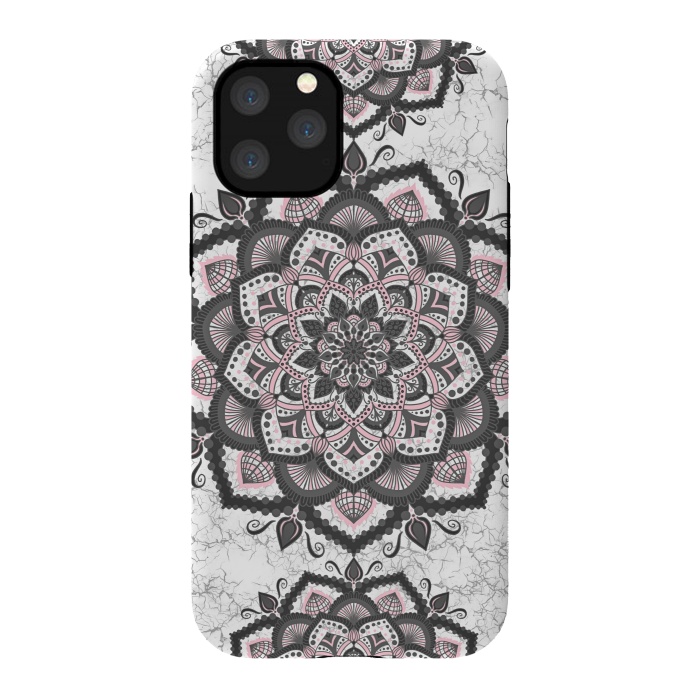 iPhone 11 Pro StrongFit Black pink mandala flower by Jms