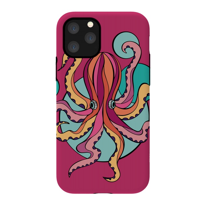 iPhone 11 Pro StrongFit Pink Octopus III by Majoih