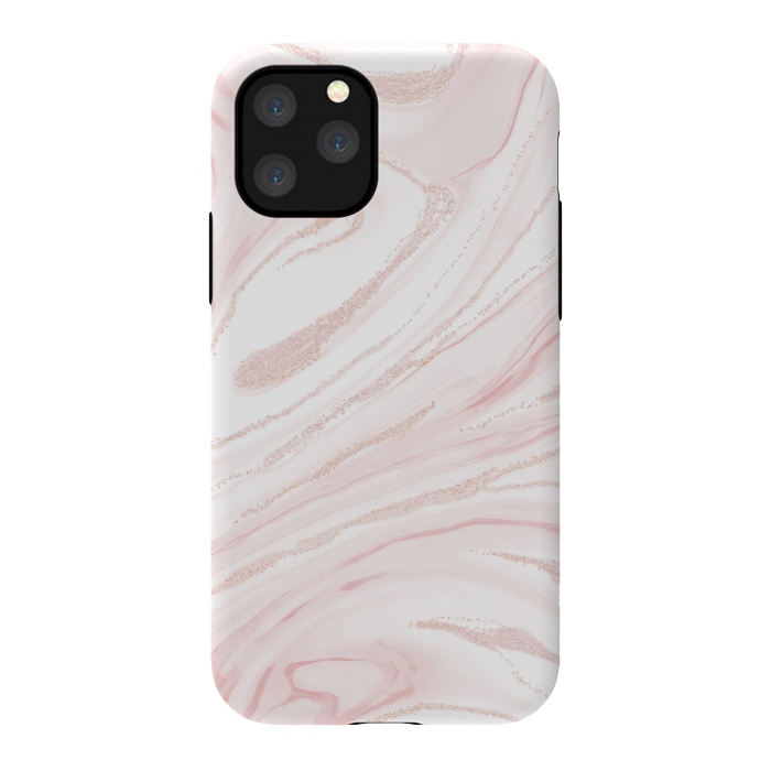 iPhone 11 Pro StrongFit Modern blush pink marbleized abstract design by InovArts