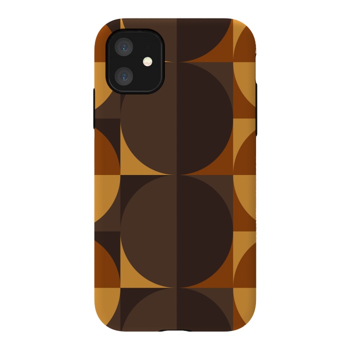 iPhone 11 StrongFit brown circular square by TMSarts