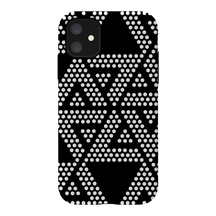 iPhone 11 StrongFit polka dots triangles by TMSarts