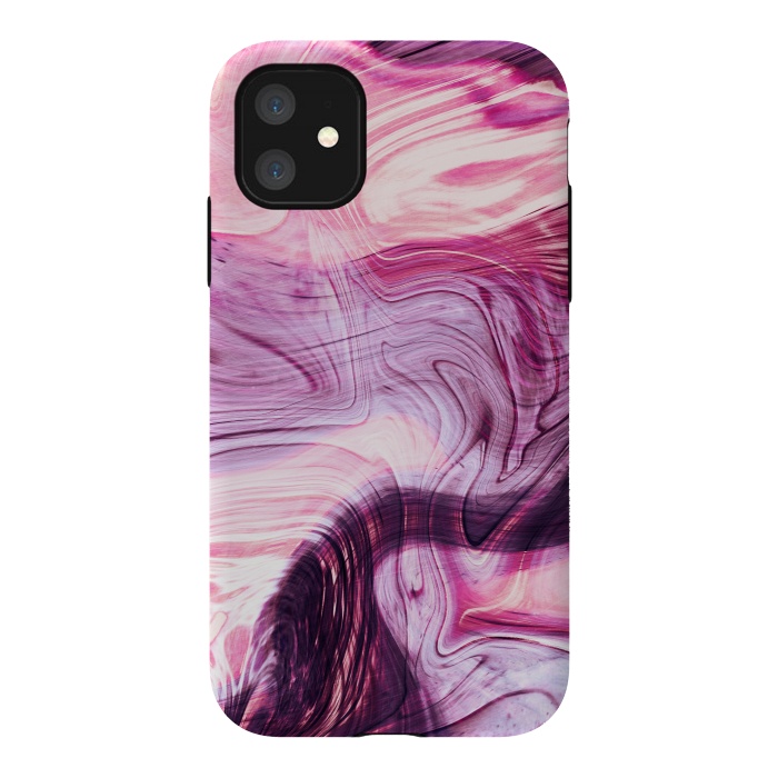 iPhone 11 StrongFit Pink purple liquid marble by Oana 