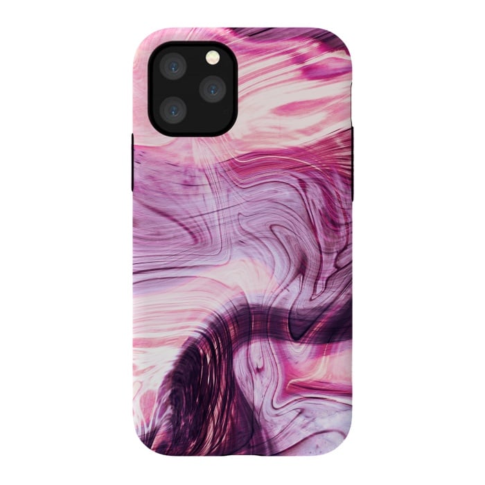 iPhone 11 Pro StrongFit Pink purple liquid marble by Oana 