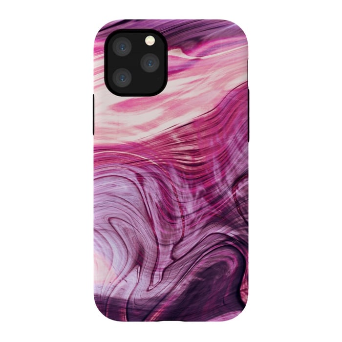iPhone 11 Pro StrongFit Pink purple marble waves by Oana 