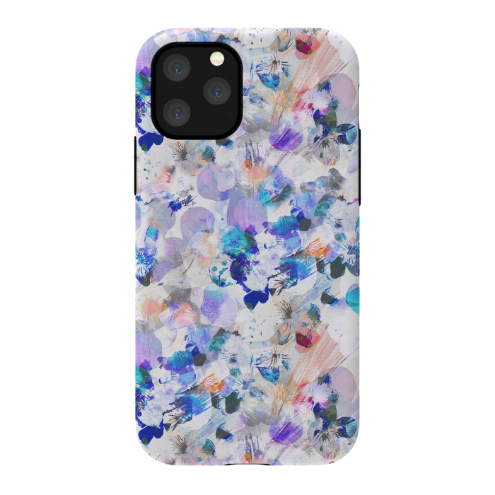 iPhone 11 Pro StrongFit Splattered blue lavender pansy petals by Oana 