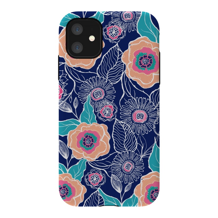 iPhone 11 StrongFit Floral Poppy by Rose Halsey