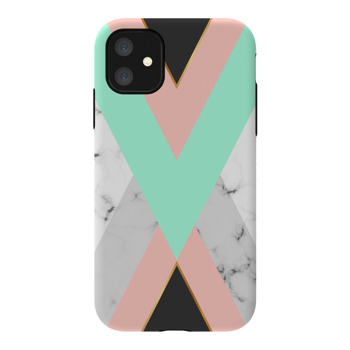 iPhone 11 StrongFit Marbled Aquamarine In Vertical by ArtsCase