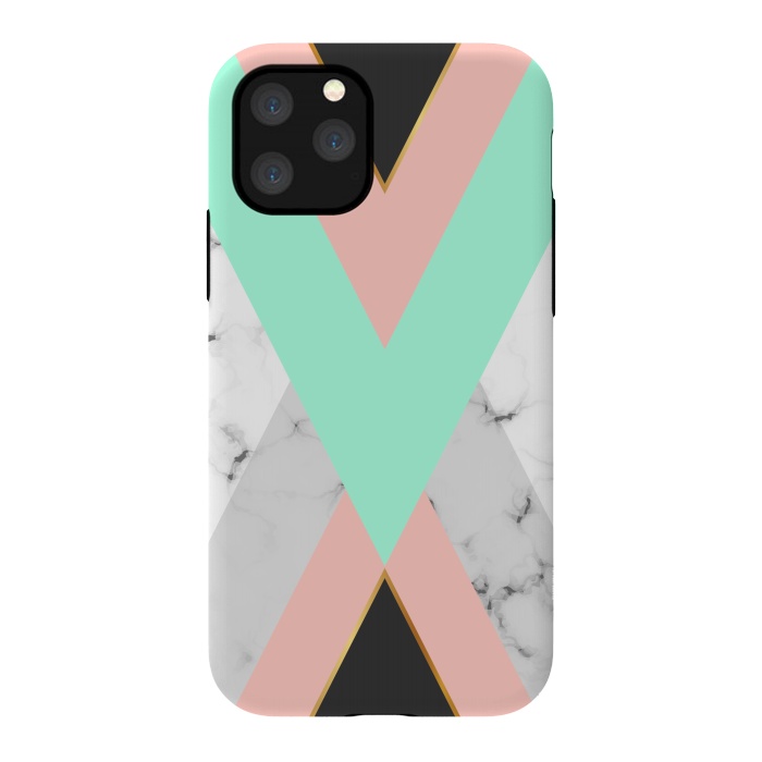 iPhone 11 Pro StrongFit Marbled Aquamarine In Vertical by ArtsCase