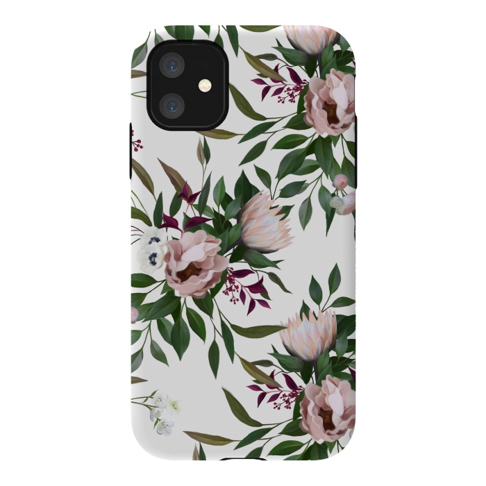 iPhone 11 StrongFit Bouquet With a Protea | White by Elzbieta Malyska