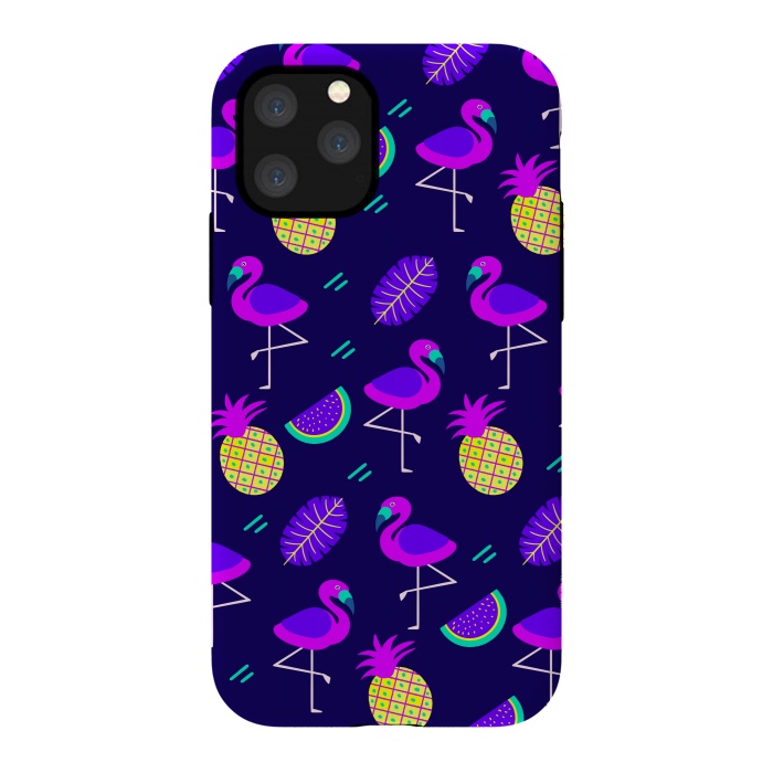iPhone 11 Pro StrongFit Flamingos In Neon by ArtsCase