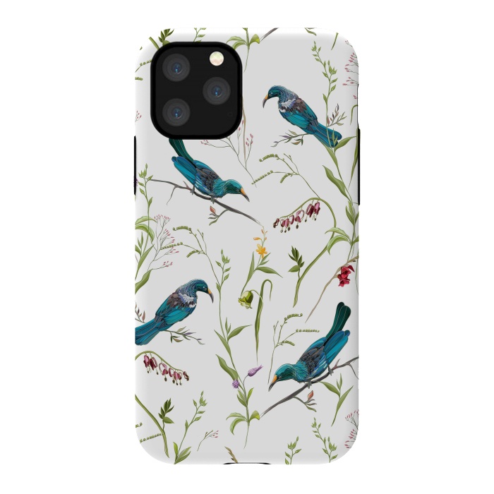 iPhone 11 Pro StrongFit Birds in flowers by Elzbieta Malyska