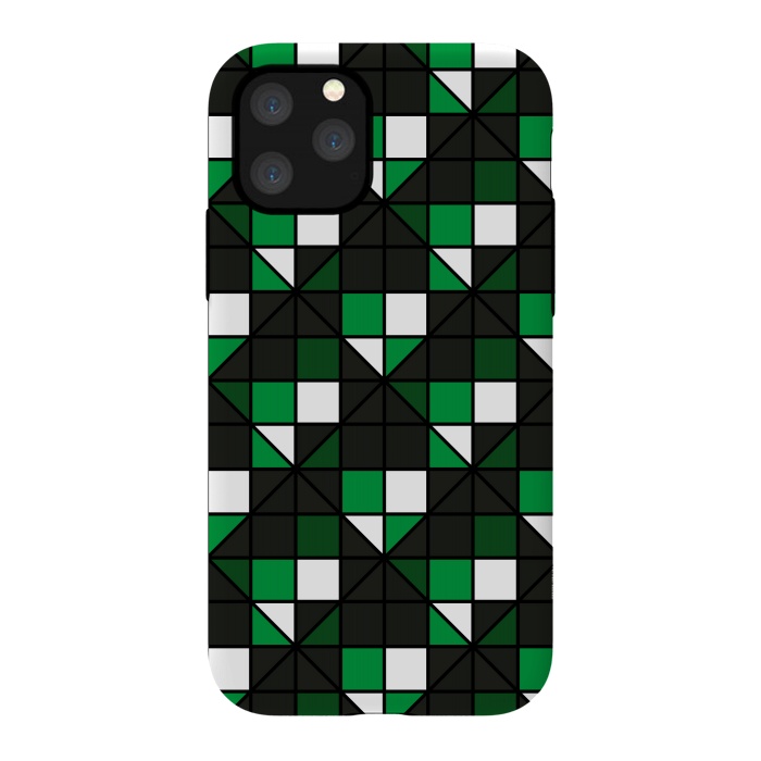 iPhone 11 Pro StrongFit dark green squares by TMSarts